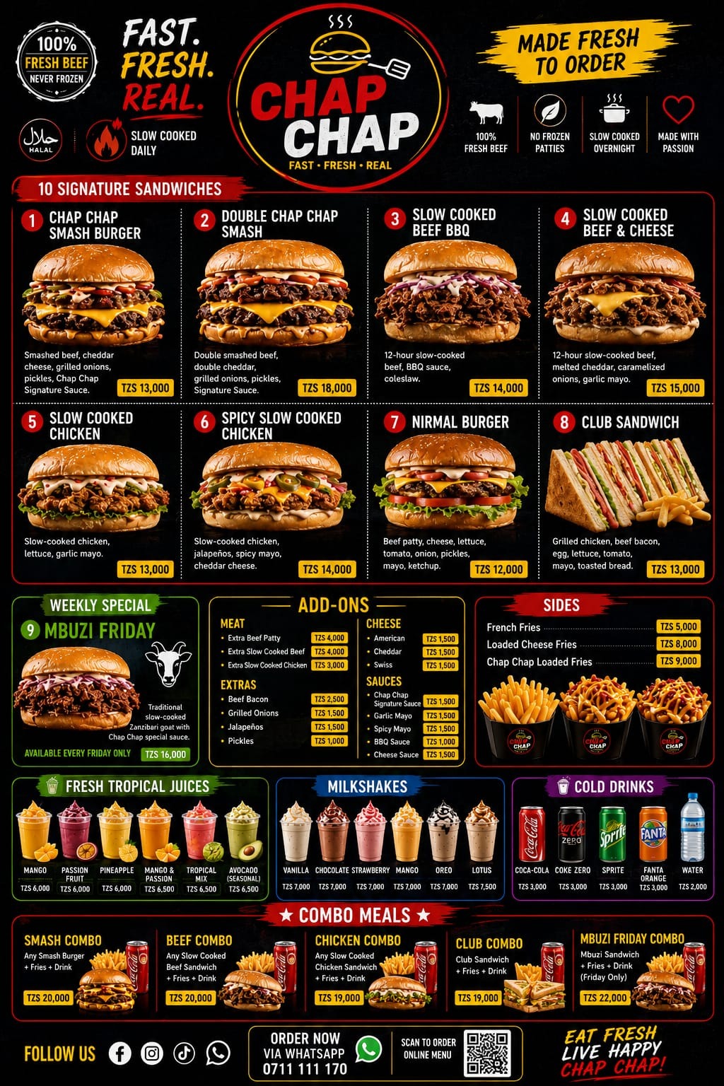 Chap Chap full menu